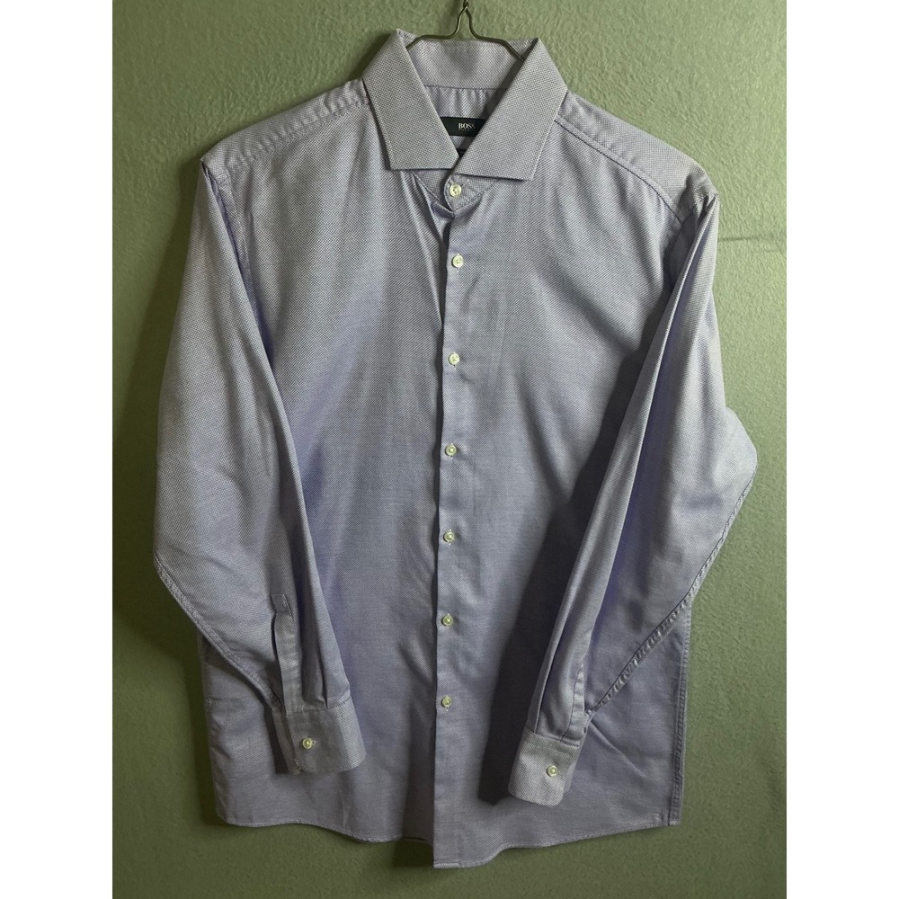 BOSS‎ Hugo Boss Dress Shirt Men's 16 1/2 32/33 Sharp Fit Lavender Patterned